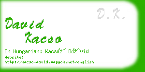 david kacso business card